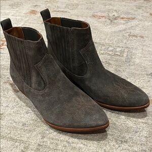 Kork-Ease Gray Prairie Western Ankle Boot